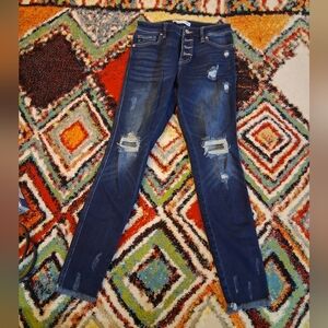 KanCan Dark Blue Distressed Skinny Jeans